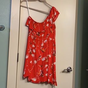 Minkpink floral one-shoulder ruffle dress